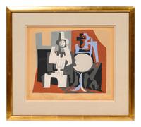 Pierrot et Arlequin à la Terrasse de Café (from Dix Pochoirs ), ca. 1920