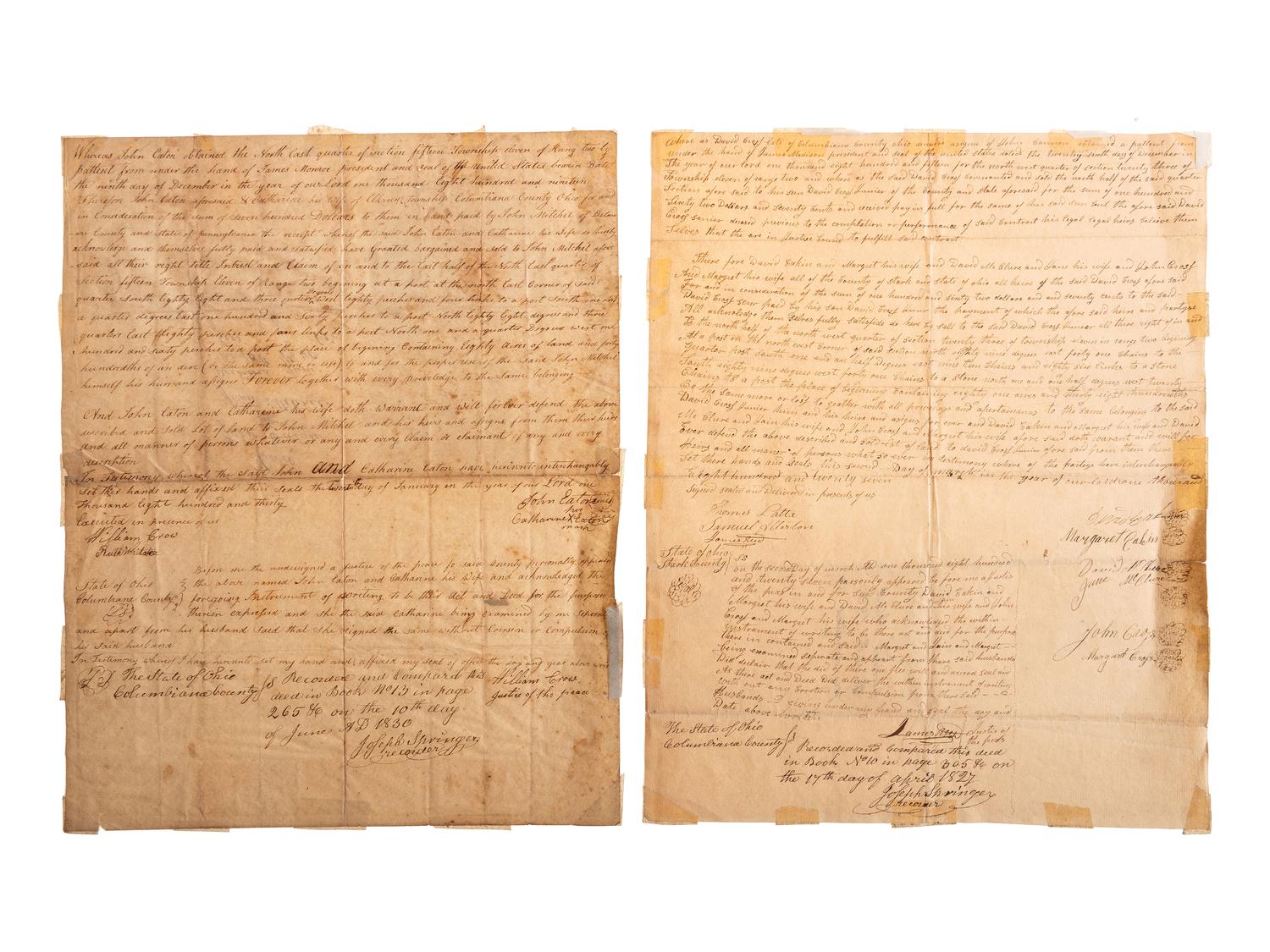 [INDENTURES AND OTHER DOCUMENTS] Lot of 15 Probate, Indentures and other legal documents from America, Scotland and Britain.