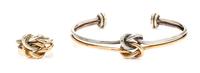 A Collection of 18 Karat Bicolor Gold and Sterling Silver Knot Motif Jewelry, Gucci, 17.7 dwts.