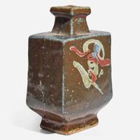 Kawai Kanjiro (Japanese, 1890-1966) Slab-Sided Bottle Vase, Japan, circa 1950s