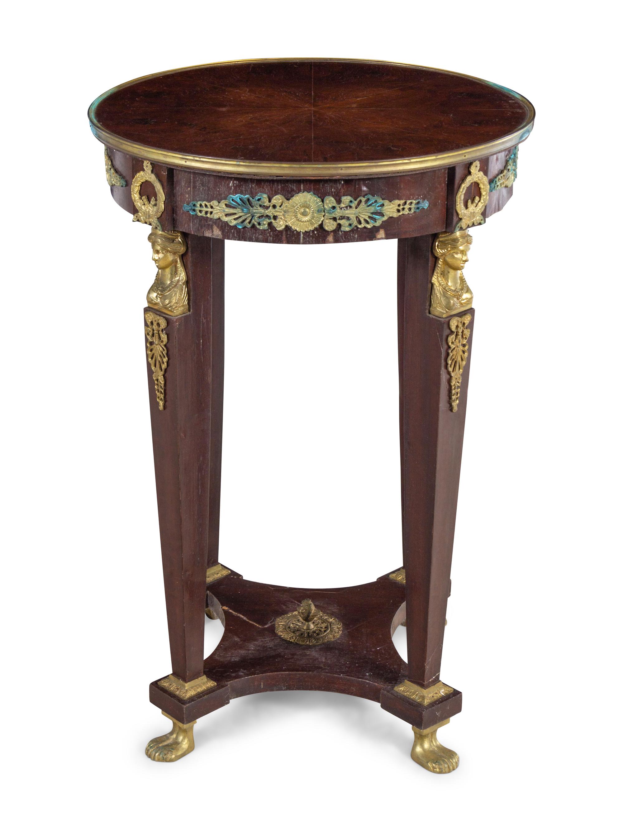 An Empire Style Gilt Metal Mounted Jardinière Stand