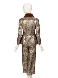 MOLLIE PARNIS, BROCADE JUMPSUIT ENSEMBLE