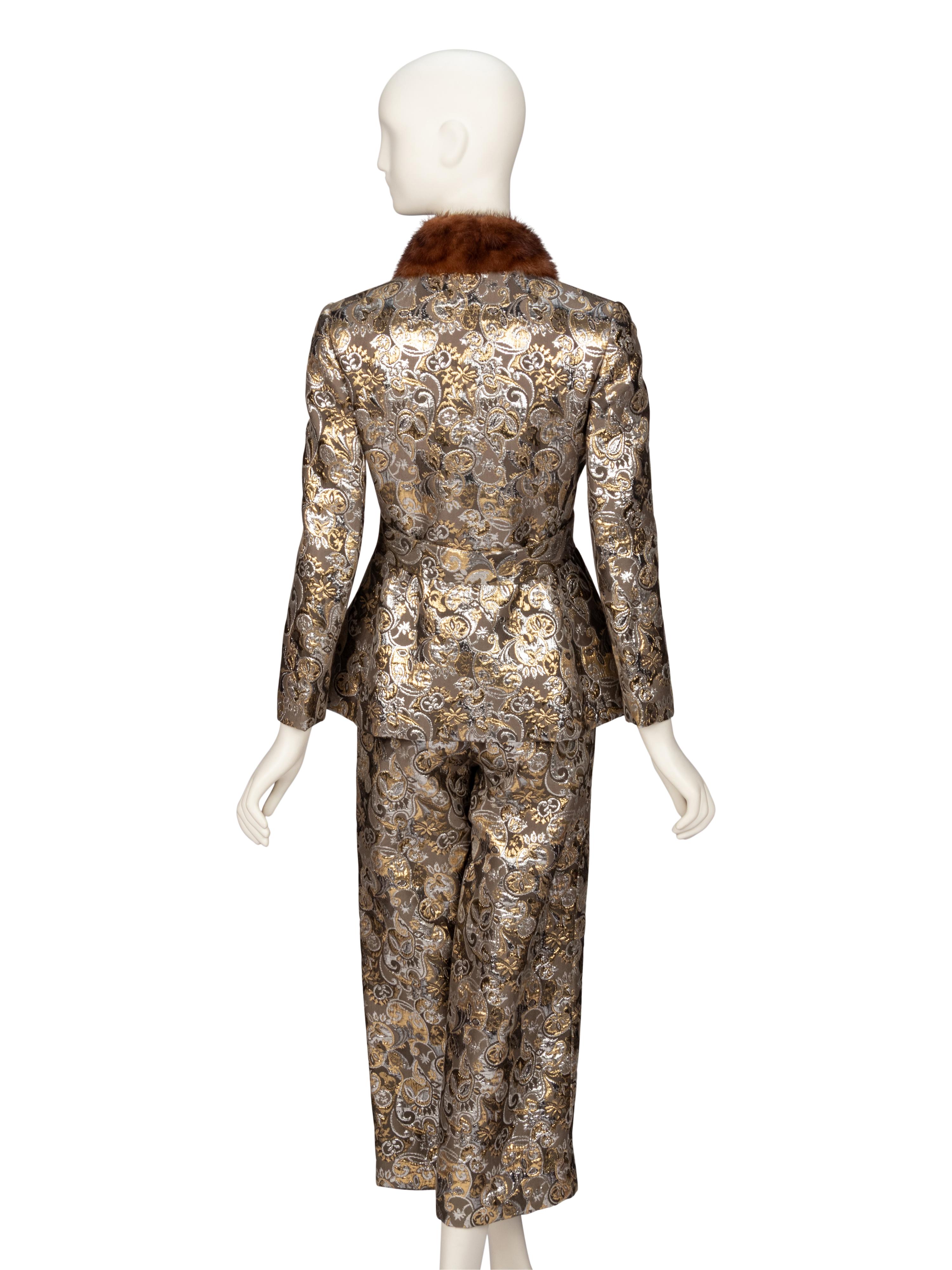MOLLIE PARNIS, BROCADE JUMPSUIT ENSEMBLE
