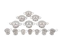 Thirteen American Silver Demitasse Cup and Dessert Bowl Liners