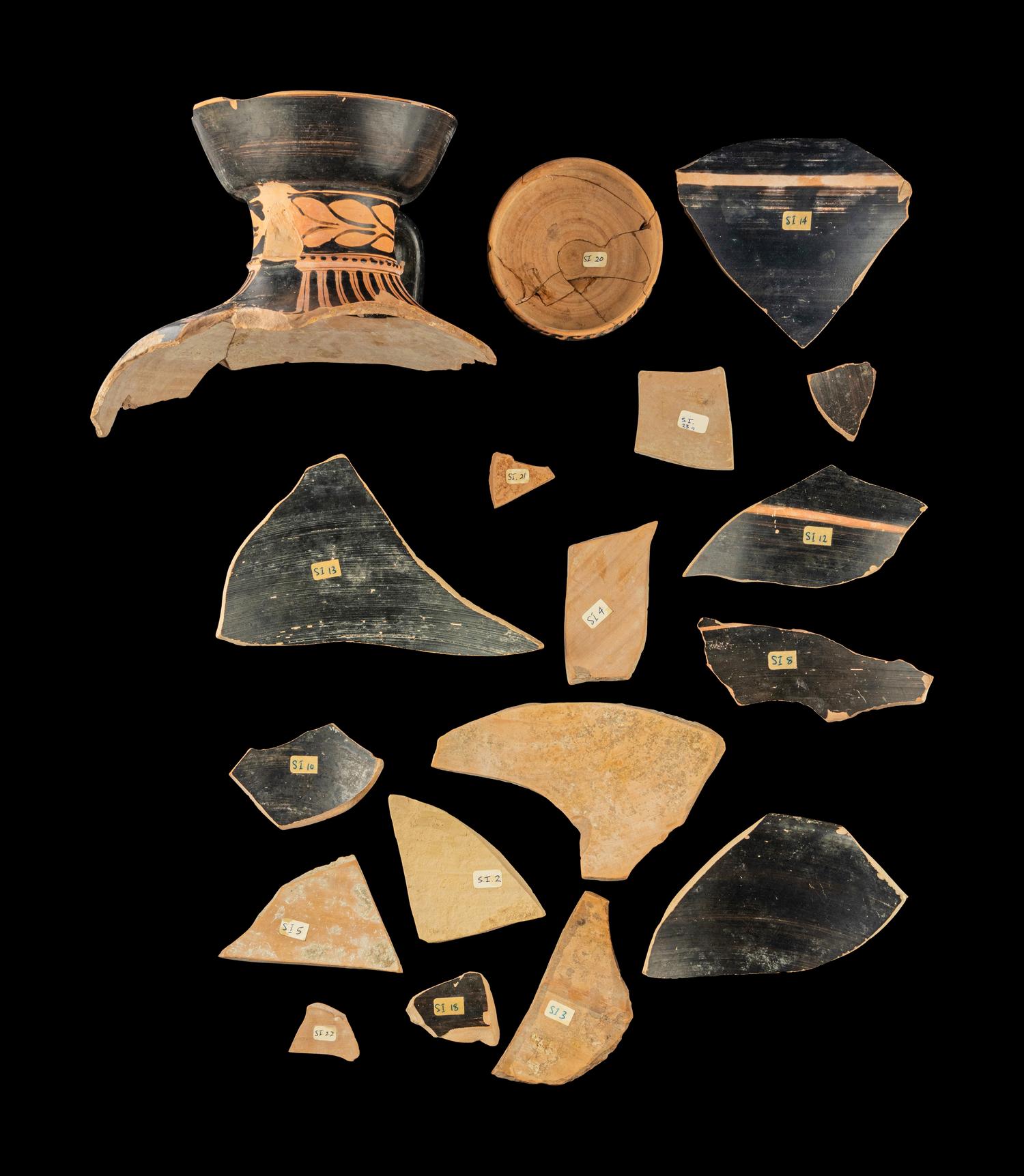 18 South Italian Red-Figured Vase Fragments