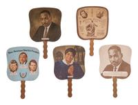 [CIVIL RIGHTS-BUSINESS]. Group of 5 advertising hand fans.
