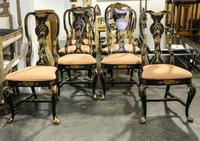 A Set of Eight Queen Anne Style Lacquer Side Chairs Height 40 1/2 inches. — MID TO LATE 20TH CENTURY