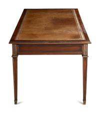 A Directoire Style Brass Mounted Mahogany Bureau Plat