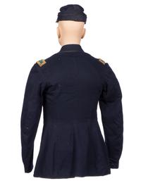[CIVIL WAR]. Private purchase officer's sack coat, kepi, and carpet bag identified to Lieutenant Albert C. Sparks, Co. B, 37th Massachusetts Volunteers.