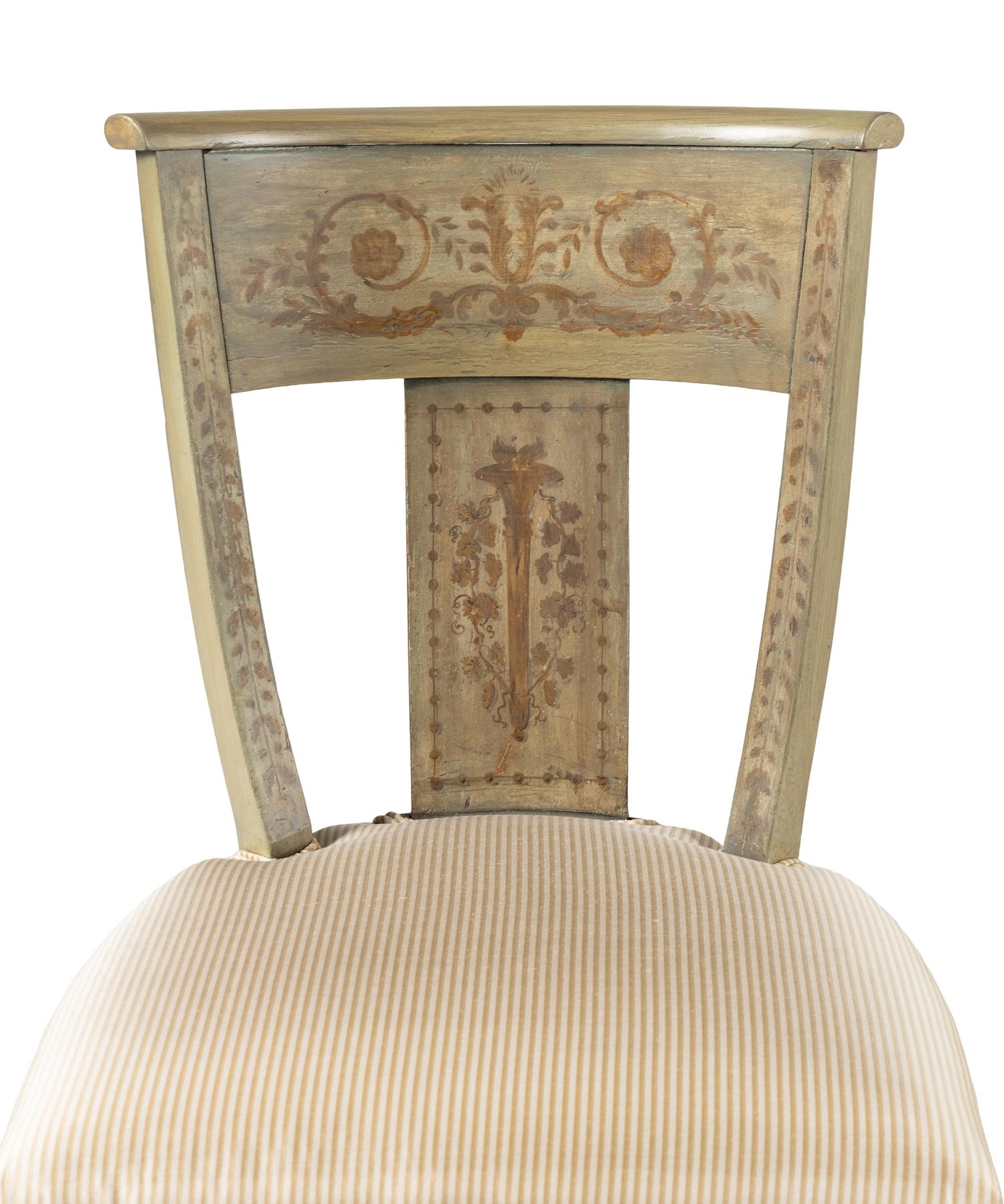 A Set of Four Painted Side Chairs