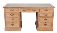 An English Pedestal Desk Height 30 x width 59 3/4 x depth 27 5/8 inches. — HEAL & SON