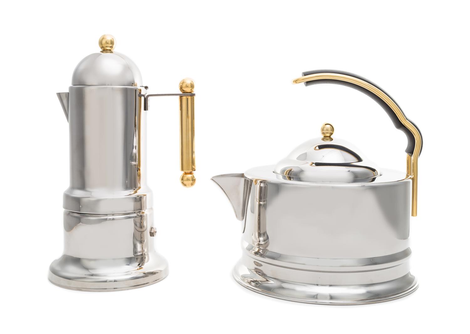 Vev Vigano, Italy, Kontessa espresso maker, with an associated kettle