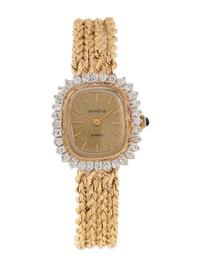 14K YELLOW GOLD AND DIAMOND WATCH