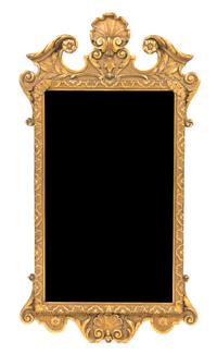 A George II Style Giltwood Mirror, Height 39 1/2 x width 21 5/8 inches.