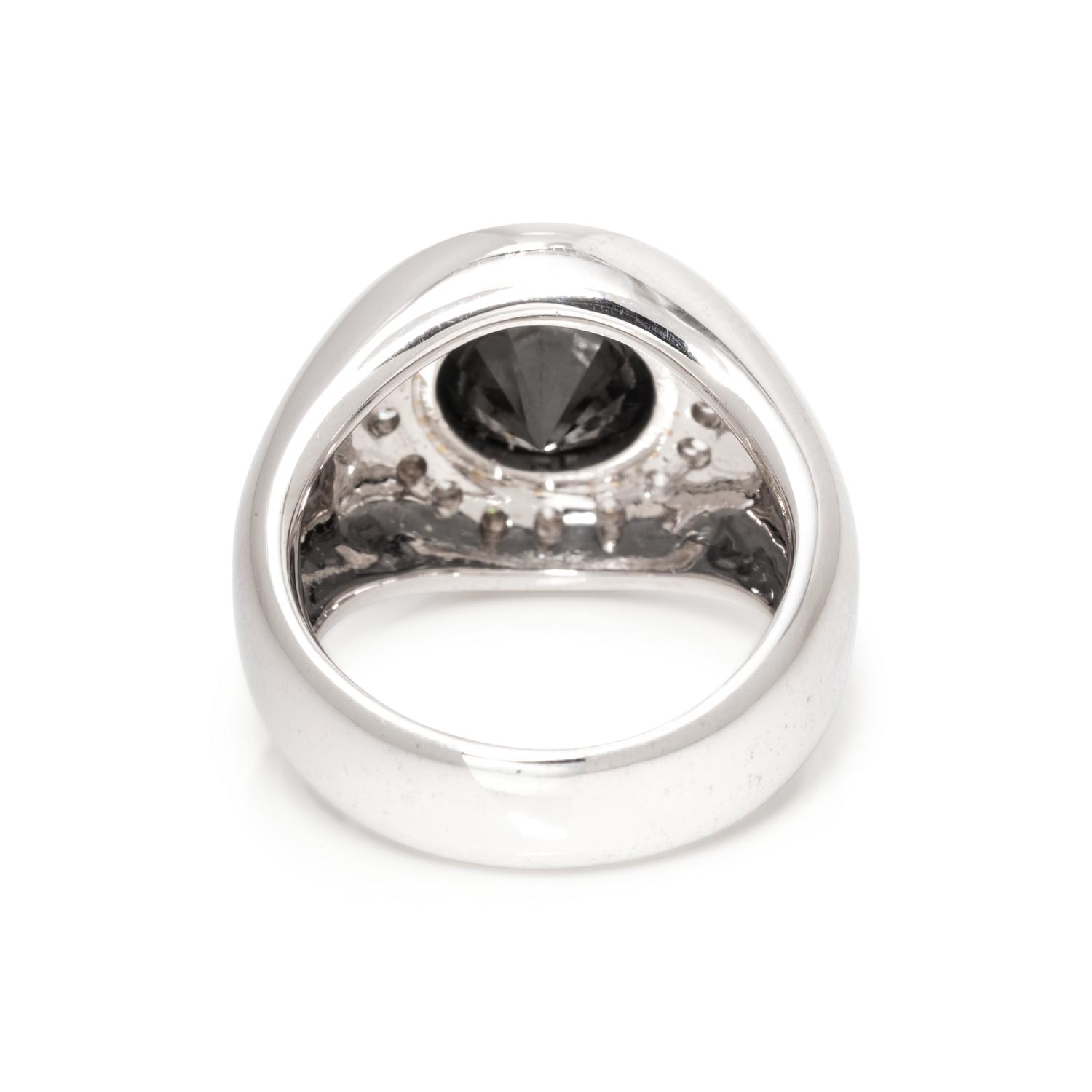 BLACK DIAMOND AND DIAMOND RING
