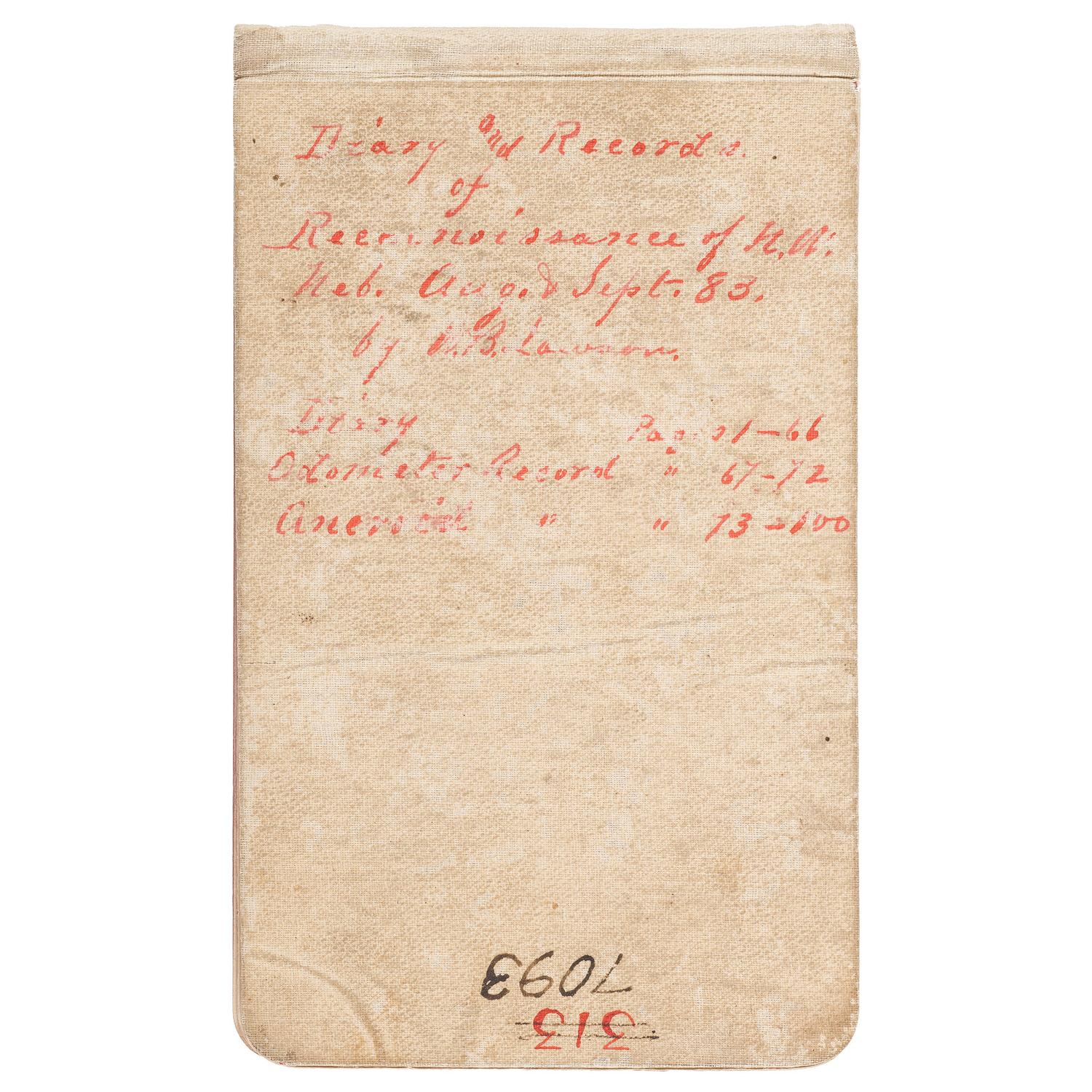 1883 Surveyor's Diary of William B. Lawson, Engineer for the Chicago, Burlington, & Quincy Railroad