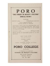 [EDUCATION - MALONE, ANNIE M. (1869-1957)]. 2 items related to Poro College, Chicago, IL.