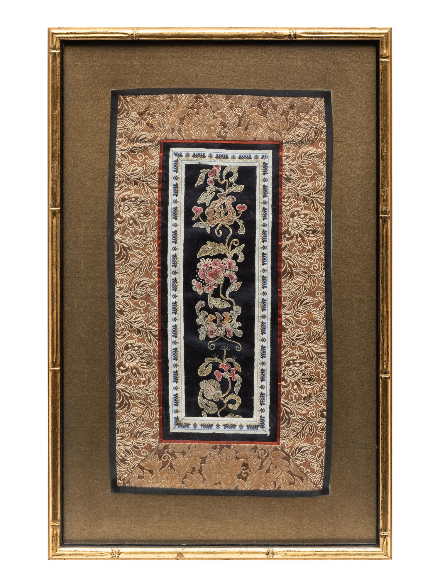 Eight Chinese Embroidered Silk Panels