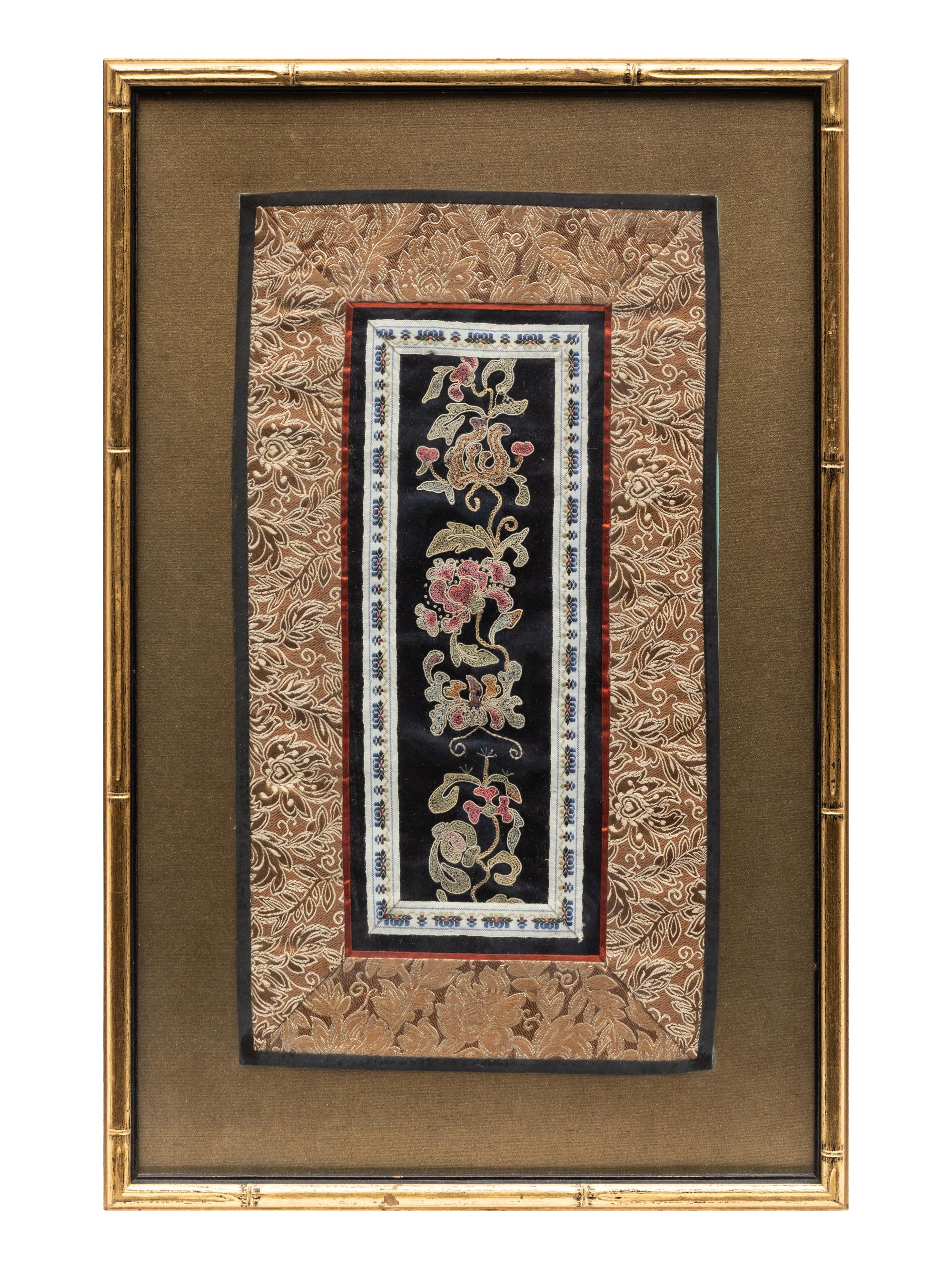 Eight Chinese Embroidered Silk Panels