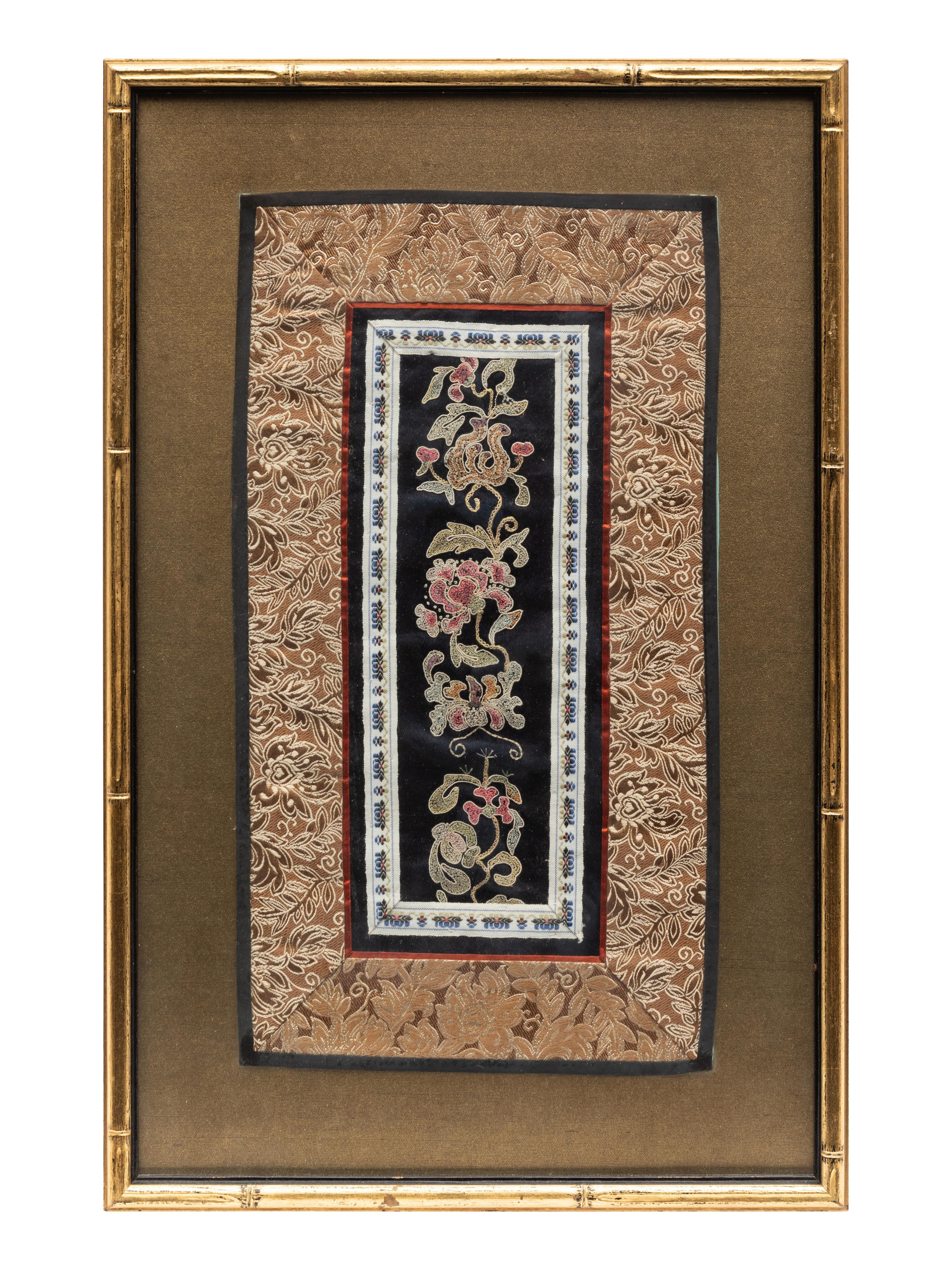 Eight Chinese Embroidered Silk Panels