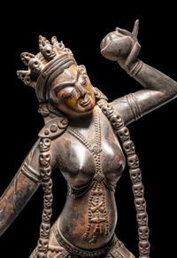 A Tibetan Lacquered Wood Figure of Vajrayogini