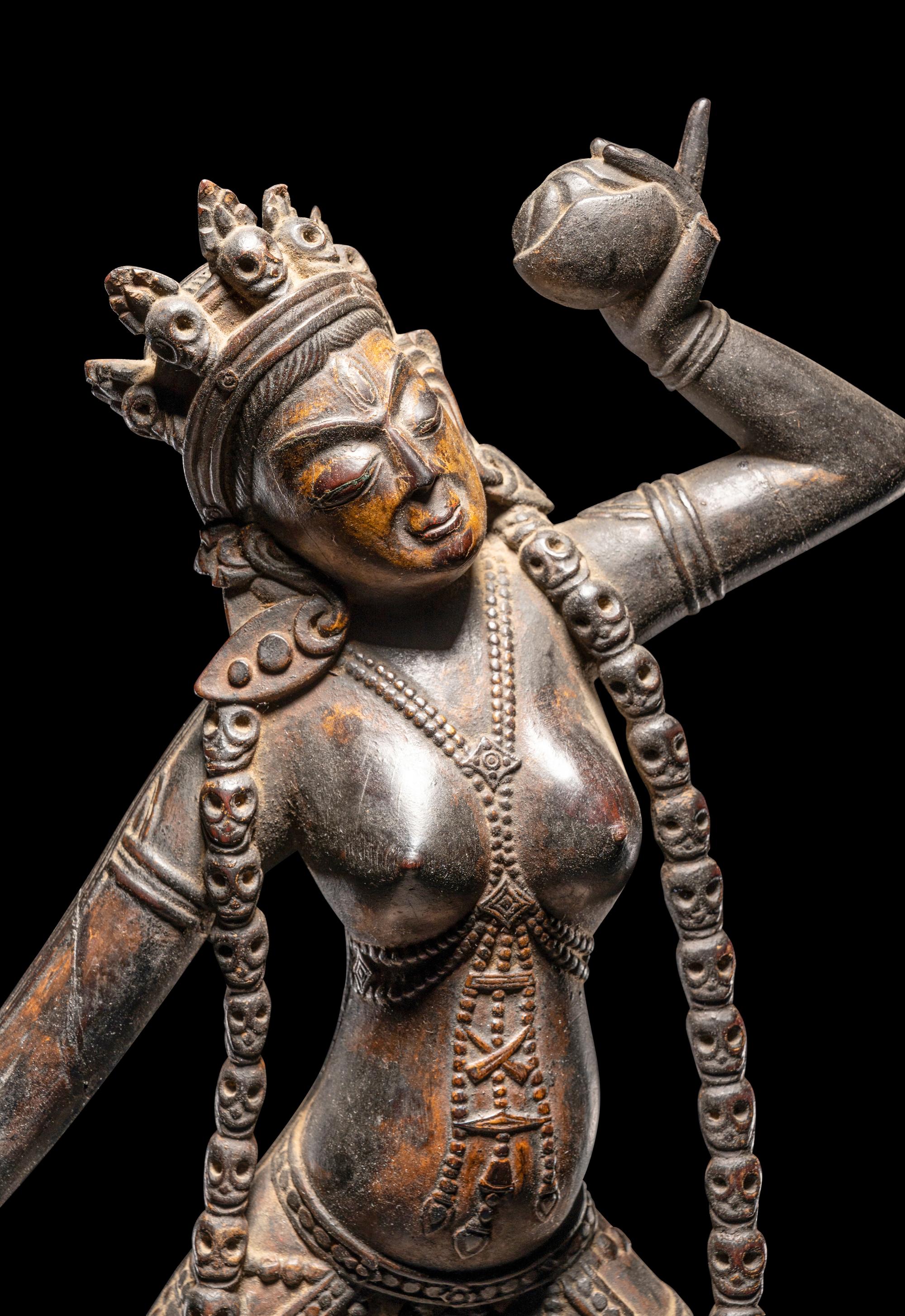 A Tibetan Lacquered Wood Figure of Vajrayogini
