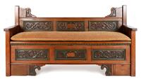 Continental Baroque Style Carved and Paint Decorated Bench