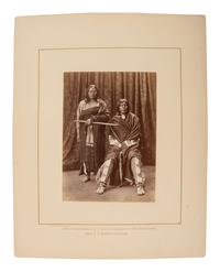 JACKSON, William Henry (1843-1942)]. Albumen photograph of Plenty Bears and Old Eagle, Arapaho. Washington, DC, before 1877.