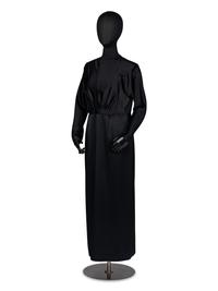 Geoffrey Beene Black Satin Gown with Scarf and Evening Bag