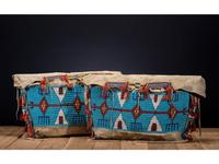 Sioux Beaded Buffalo Hide Possible Bags, Matched Pair