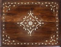 A Pair of Syrian Mother-of-Pearl Carved and Inlaid Walnut Night Stands