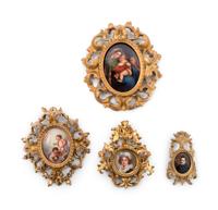 Four Continental Painted Porcelain Plaques