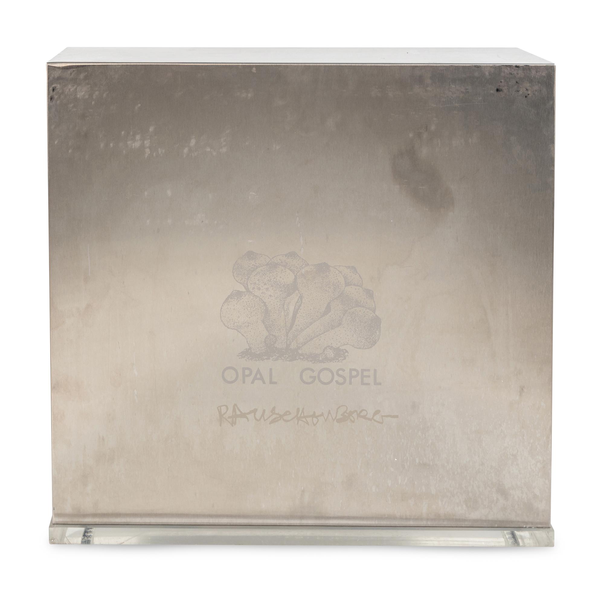 Opal Gospel (complete set of ten screenprints in colors on movable acrylic panels with the original Lucite base and screenprinted stainless steel cover), 1971