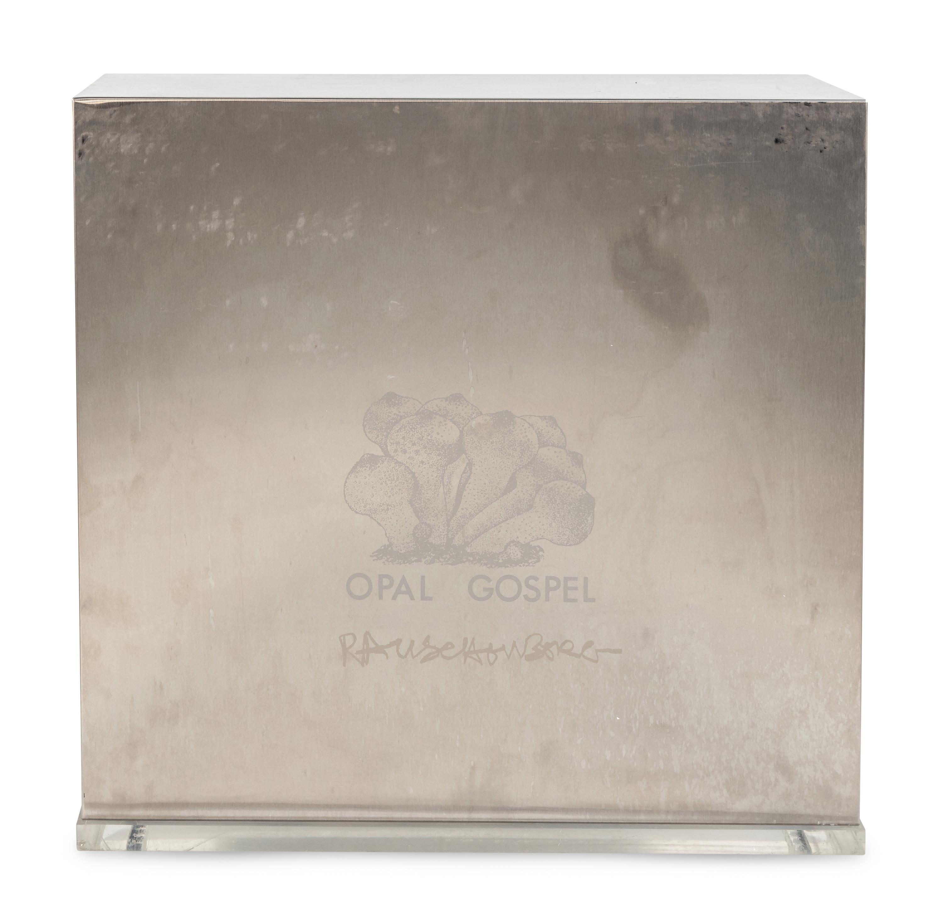 Opal Gospel (complete set of ten screenprints in colors on movable acrylic panels with the original Lucite base and screenprinted stainless steel cover), 1971