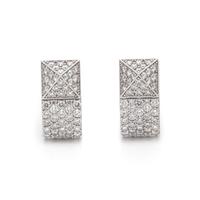 ROBERTO COIN, WHITE GOLD AND DIAMOND 'SAUVAGE PRIVE' HUGGIE EARRINGS