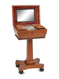 A Regency Part Ebonized Yew Wood Tea Poy