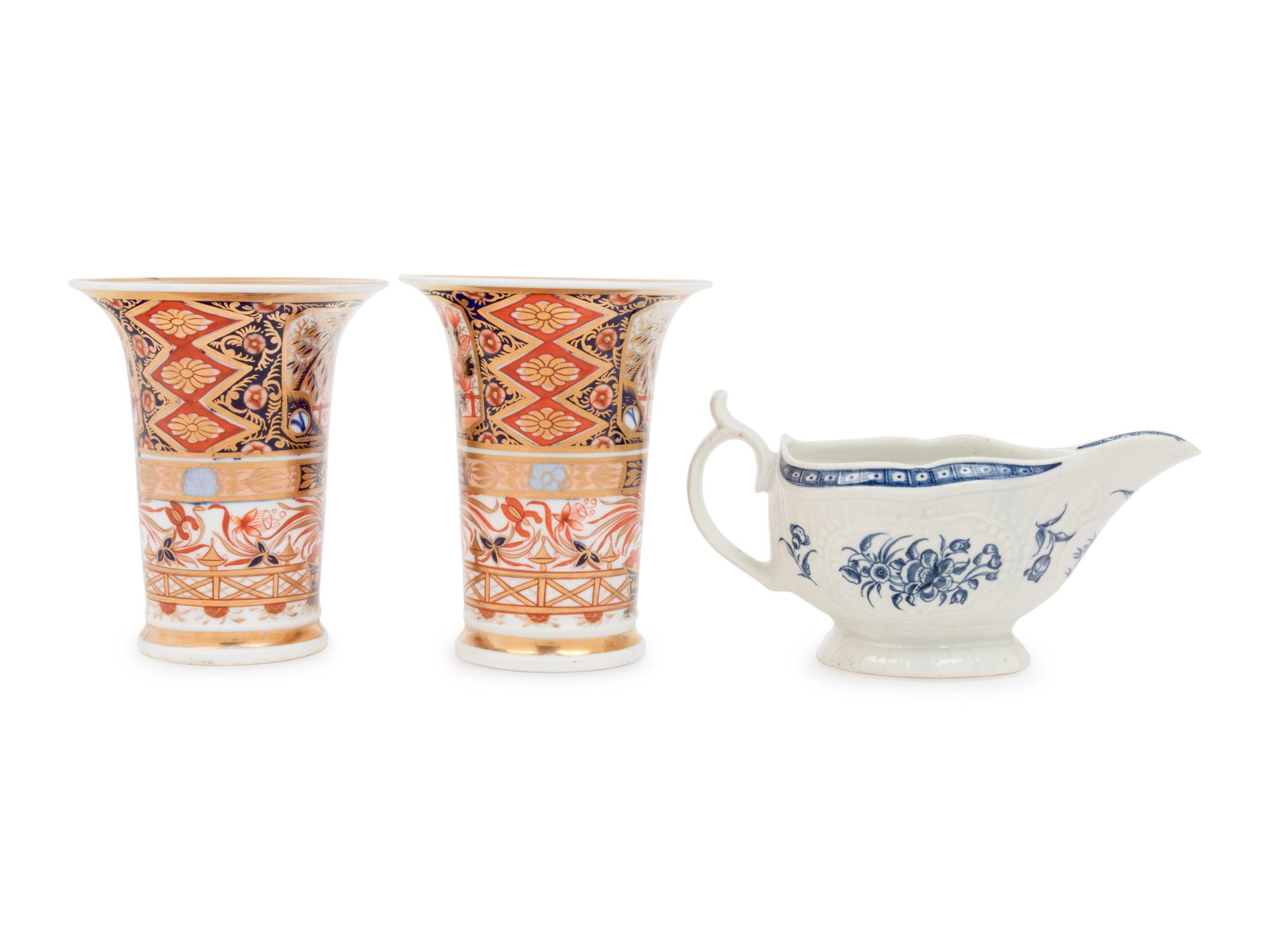 Three English Porcelain Table Articles