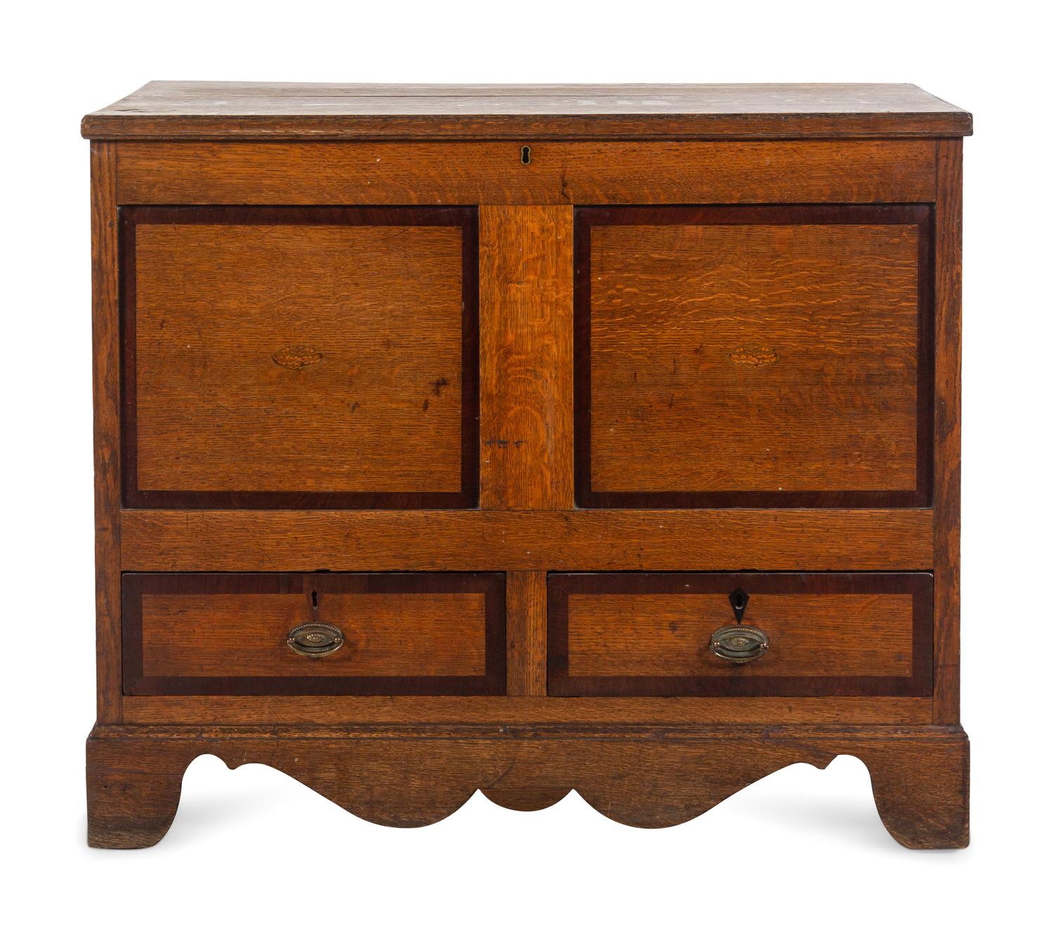 A George III Oak Mule Chest