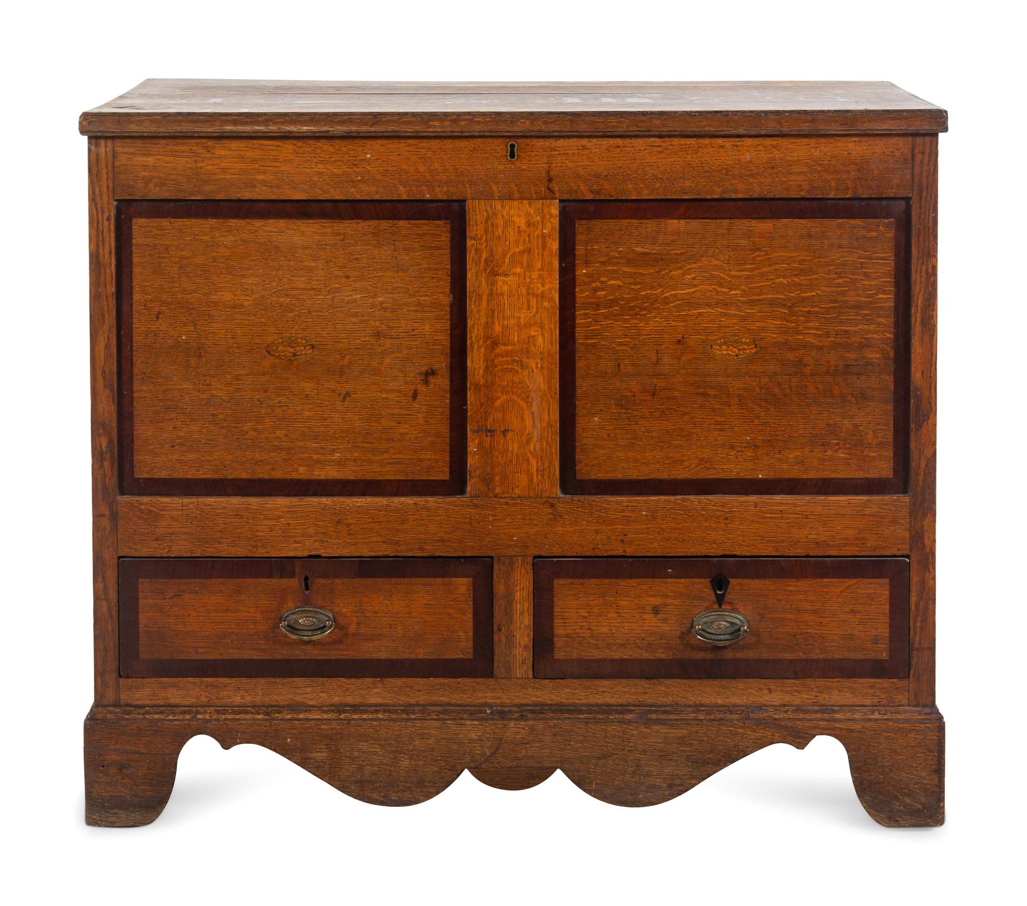 A George III Oak Mule Chest