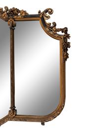 A French Etched Glass Gilt Mirror
