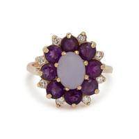 GEMSTONE AND DIAMOND RING
