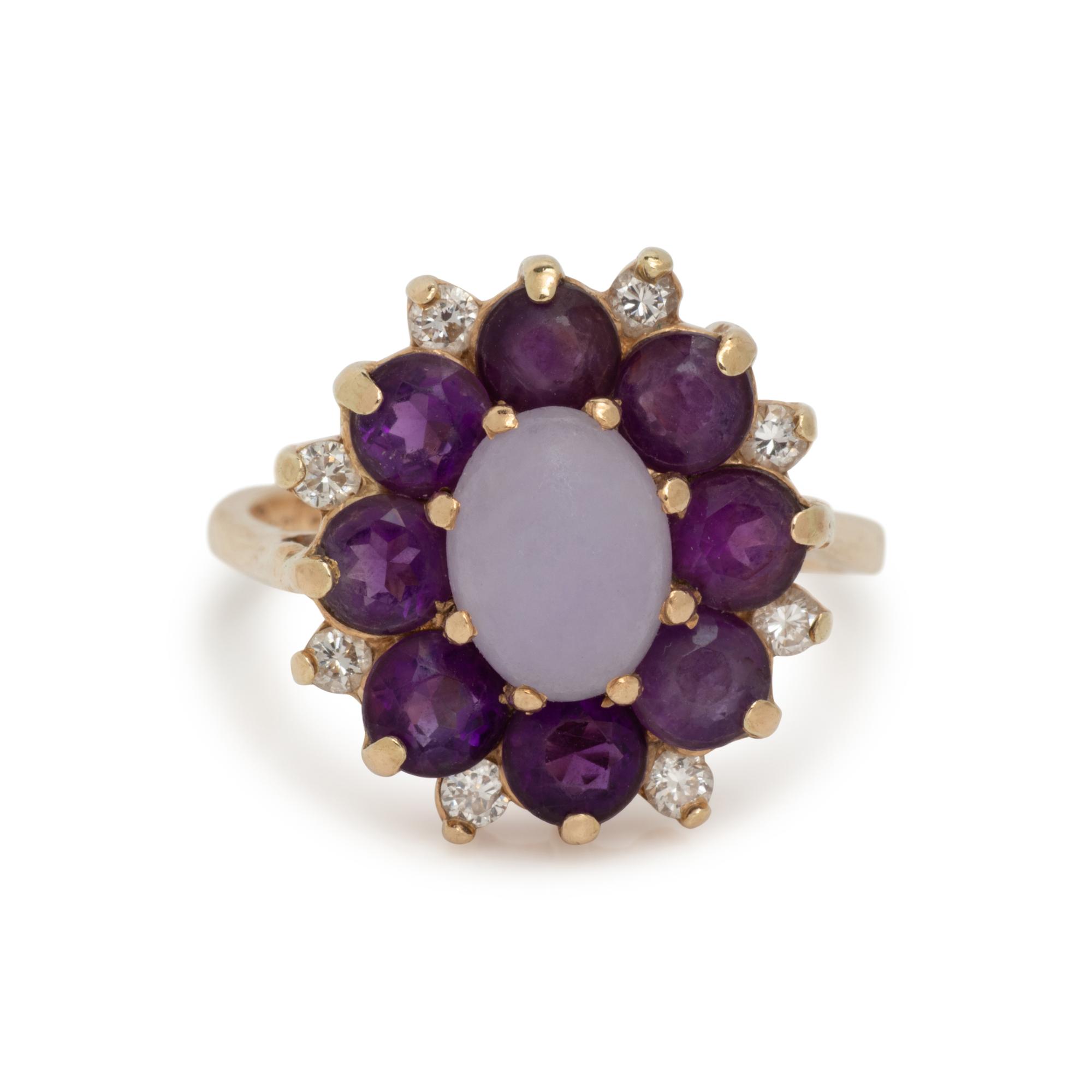 GEMSTONE AND DIAMOND RING