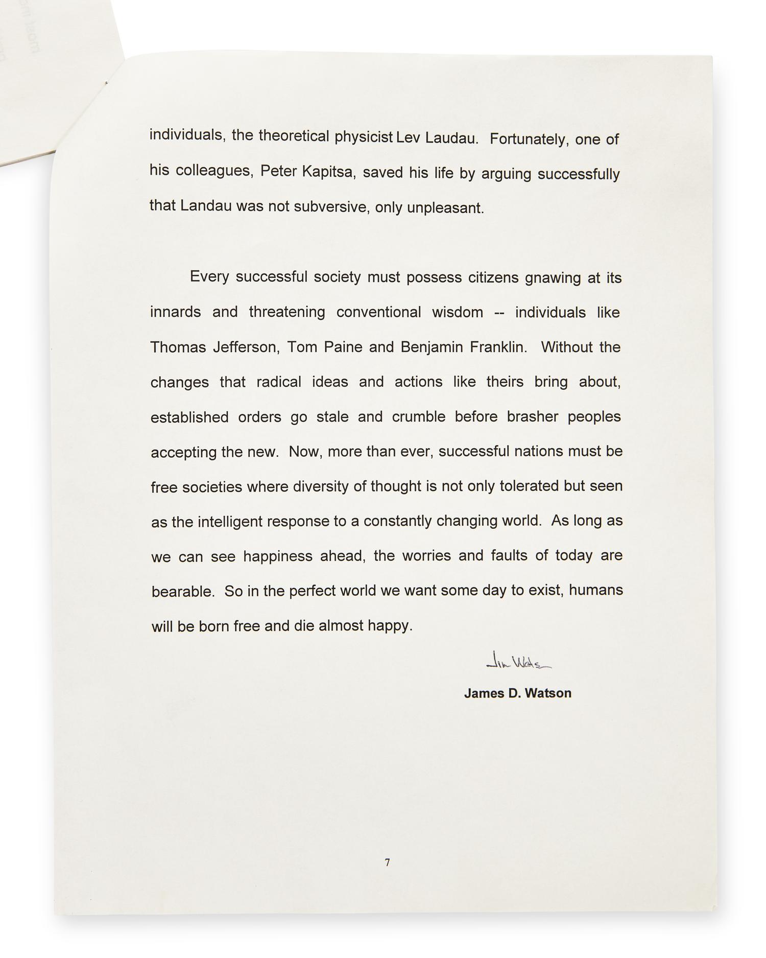 [Science, Medicine & Mathematics] Watson, James D. The Pursuit of Happiness