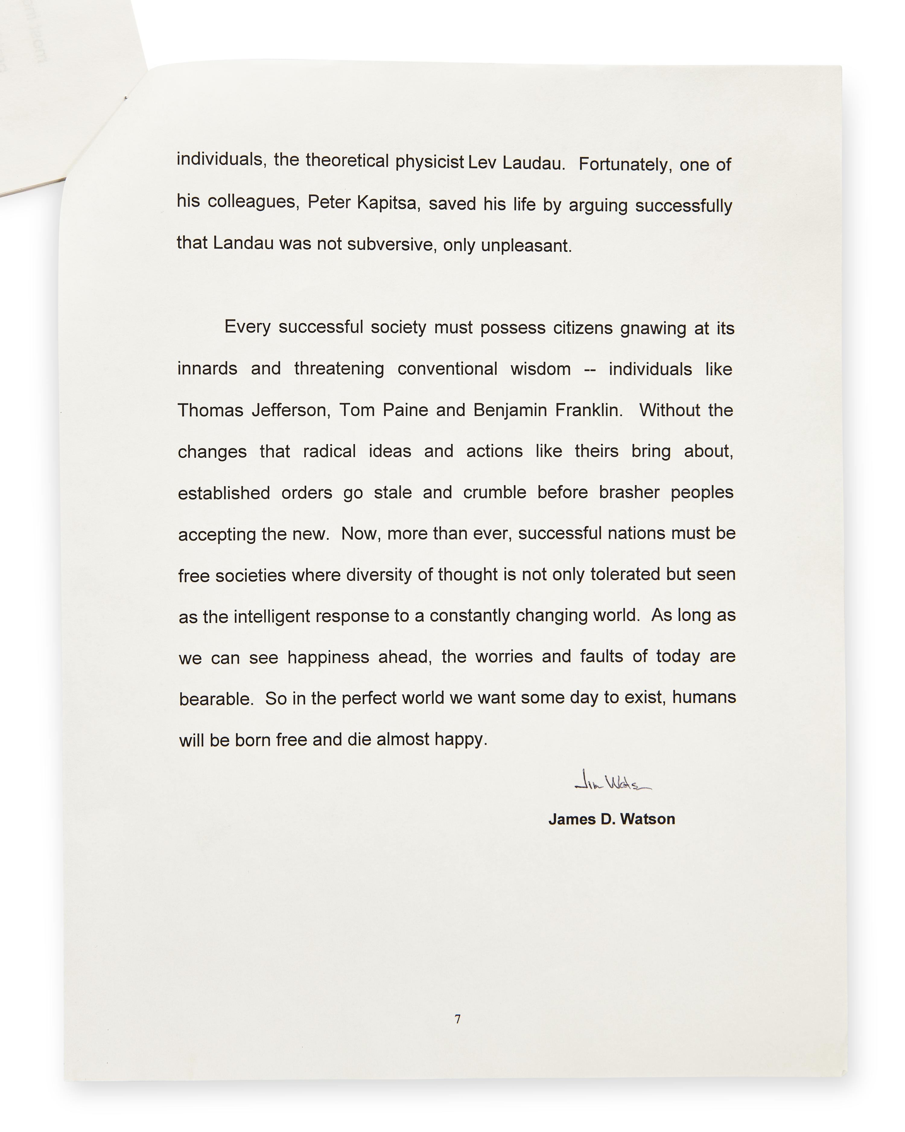 [Science, Medicine & Mathematics] Watson, James D. The Pursuit of Happiness