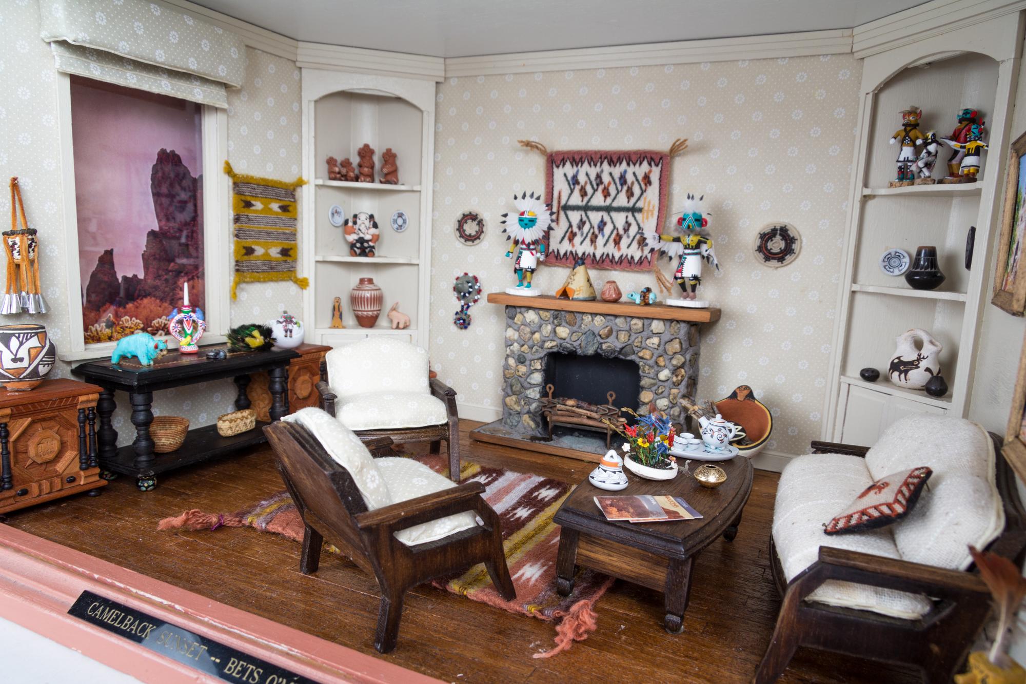 A Southwestern Style Room Box Height 11 1/4 x width 18 3/4 x depth 13 1/2 inches. — Decorated by Bets O'Meara