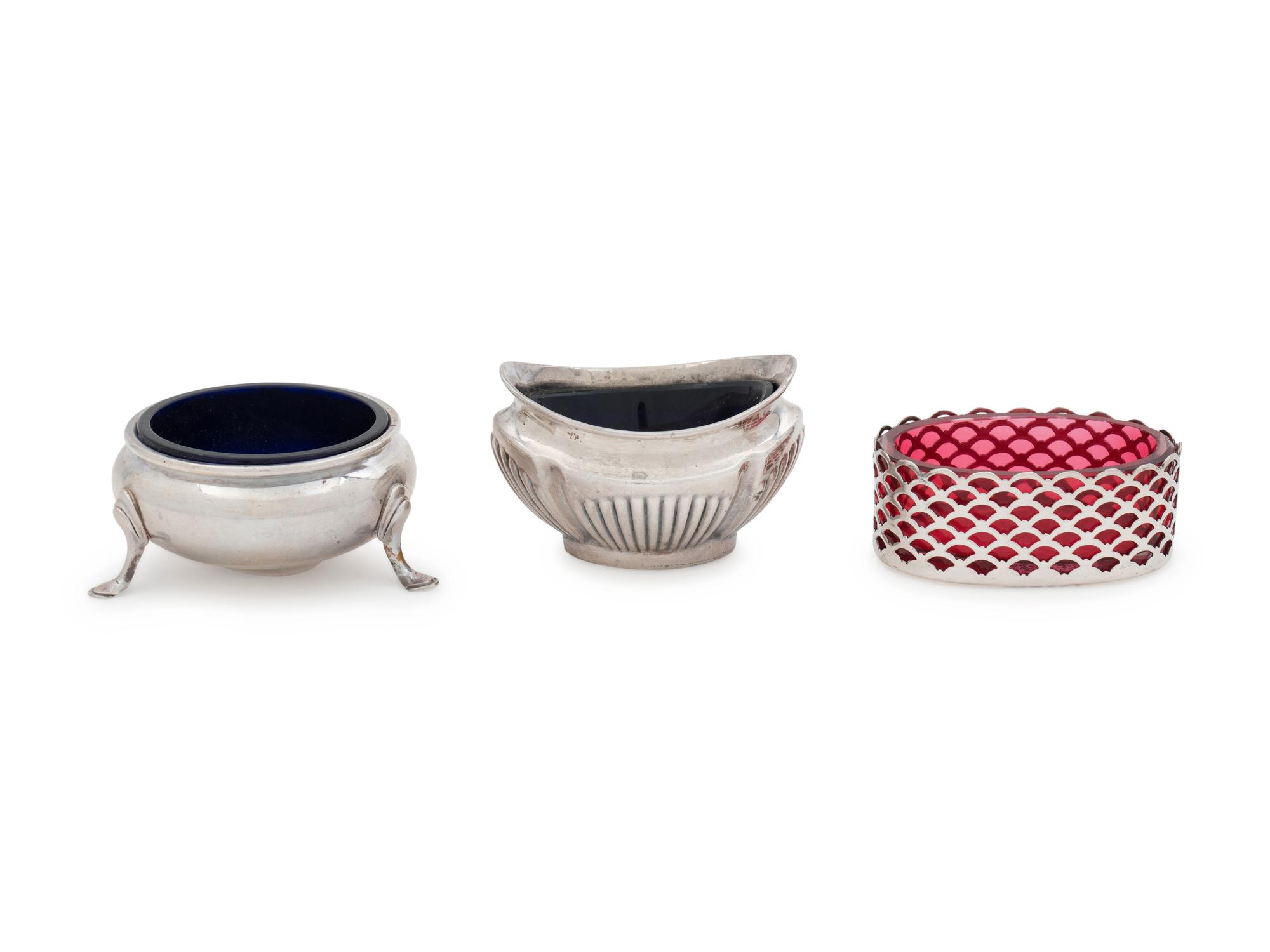 Twenty-Four English and American Glass-Lined Silver Salt Cellars