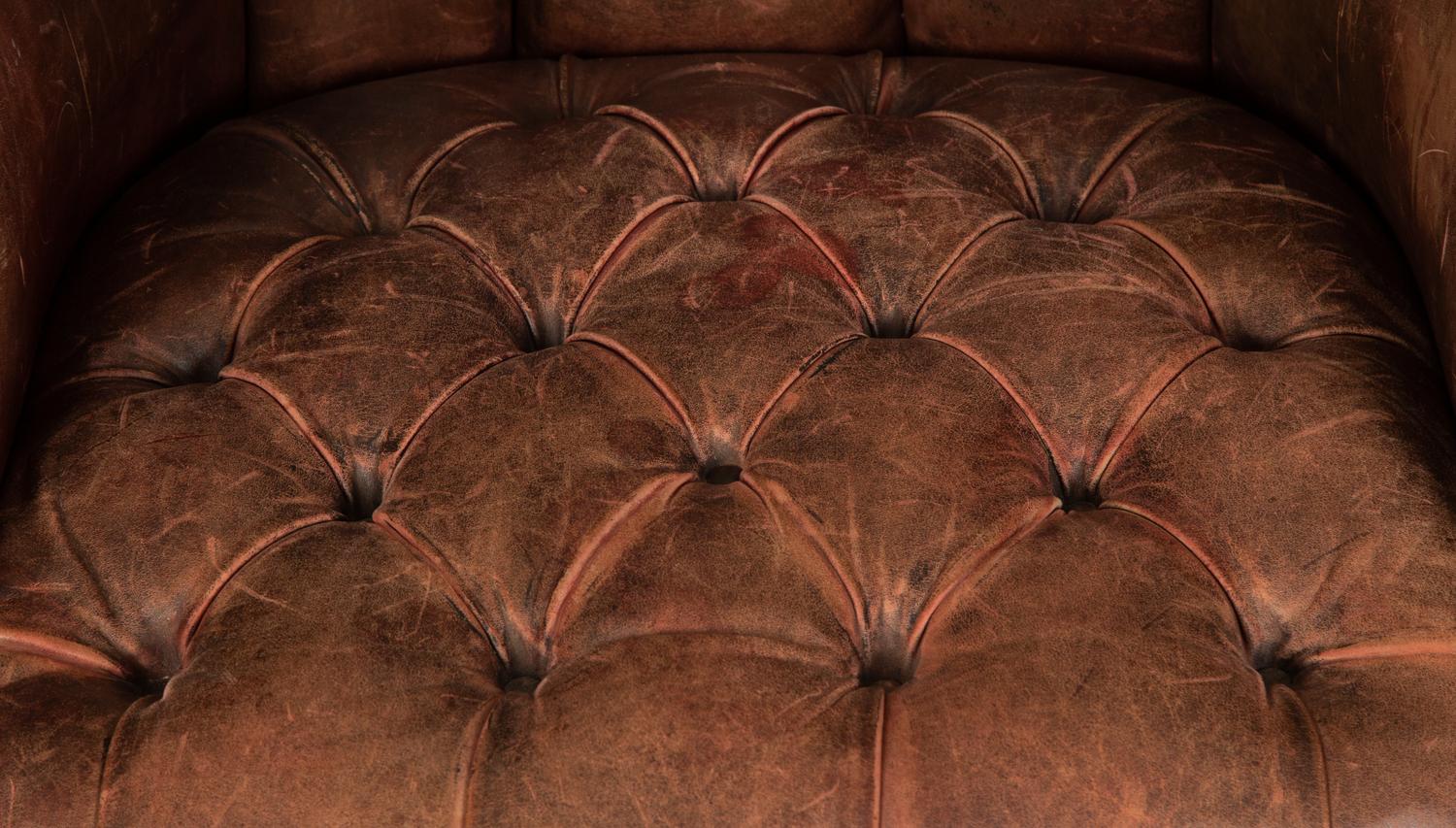 A George III Style Pleather Upholstered Wing Chair