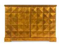 A Contemporary Gold-Finished Two-Door Cabinet