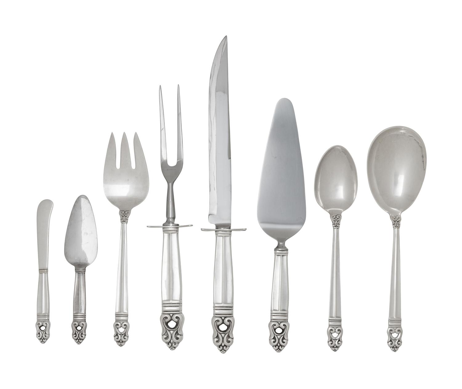 An American Silver Flatware Service