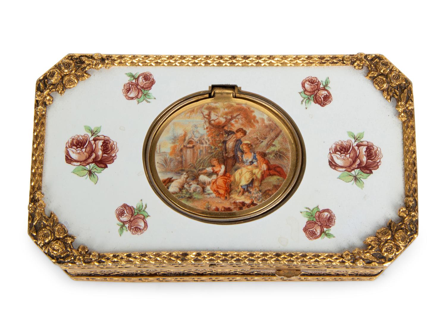 A West German Gilt Metal and Enamel Singing Bird Automaton Box — 20TH CENTURY